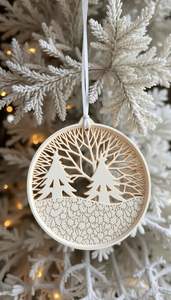 Beautiful Wooden Christmas Hanging Decoration For <b>Door</b> And Entryway Adding Warm <b>Rustic</b> Charm To Holiday Home Style - Product Image 5