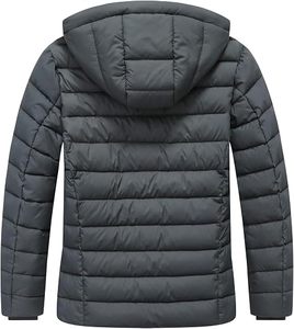 Veste matelassée thermique d'extérieur pour homme, coupe-vent, légère, avec capuche, parka, vêtements de sport - Product Image 2