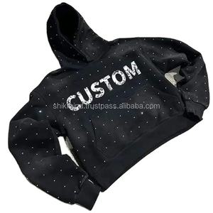 Nouveau sweat à capuche de luxe pour homme 100 % coton, orné de strass en forme de diamant, coupe oversize, haute qualité, entièrement incrusté de diamants, style bling, pour l'automne - Product Image 6