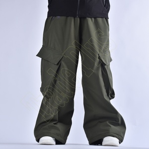 Men's Olive Green Cargo <b>Pants</b> Elastic Waist Breathable Oversized Style Adult Wear - Product Image 6