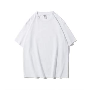 Camiseta blanca de algodón con cuello redondo de venta directa, camiseta de 280gsm, camiseta blanca informal de manga corta blanca, camiseta de gran tamaño para hombres - Product Image 3