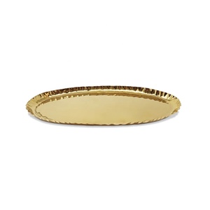 Plateau de service ovale en cuivre martelé poli, écologique, marque Divris, usage résidentiel, qualité alimentaire, finition élégante - Product Image 1