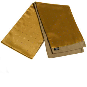 White Gold Squares Elegant 2024 Collection Agile Supply Chains Customized Man Made Silk Ready Stock Double New Trend Men's Scarf - Product Image 1