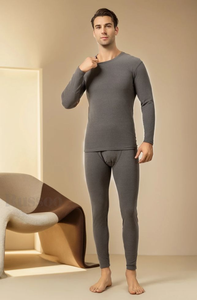 <b>Thermal</b> Guard Grey <b>Men</b> <b>Thermal</b> Suit Soft Full Sleeve Breathable Warm Winter Wear Apparel - Product Image 5