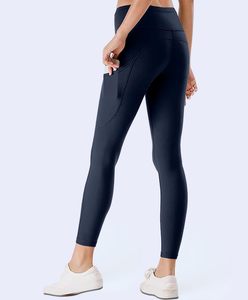 Leggings de sport taille mi-haute, compression, poches intérieures, contrôle du ventre, leggings de yoga brillants, sans couture, respirants pour femmes - Product Image 3