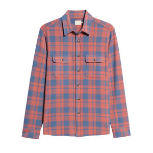Chemise en flanelle à manches longues pour hommes, tissu en coton personnalisé, style décontracté, chemises en flanelle unie - Product Image 6