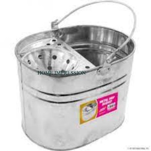 Cubo de fregona galvanizado Forma y tamaño personalizados Cubo de fregona de limpieza para el hogar y la Oficina Cubo de fregona hecho a mano de último diseño en la India - Product Image 2