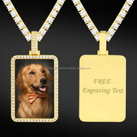 Collier personnalisé avec photo, pendentif carré, bijoux hip-hop en diamant plaqué or pour femmes et hommes, cadeaux charmants pour les fêtes