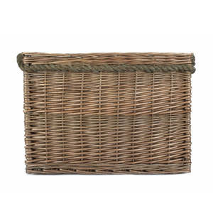 Cesta de troncos de mimbre con mango rectangular con cuerda Producto elegante de estilo rural - Product Image 6
