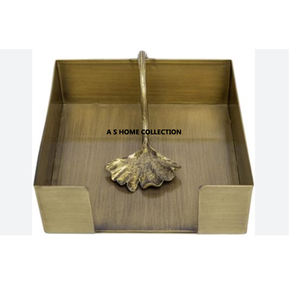 Dispensador de pañuelos de mesa de diseño hecho a mano de Metal de diseño elegante dorado servilletero decorativo elegante - Product Image 1