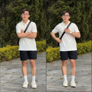 NH58 Casual drawstring waist shorts made from soft stretchy cotton twill featuring button <b>detaiL</b> & a cool breathable summer fit - Product Image 5