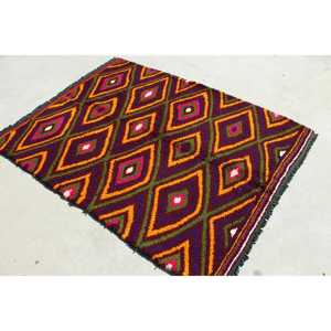 Tapis turc, tapis vintage 4,5x5,9 pieds, tapis en laine violette - Product Image 4