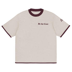 Camiseta Deportiva Extra Grande Be Ike-Conic Clásica de Punto con Patrón Bordado, Hecha de Algodón Pesado de 300g/Fibra de Bambú - Product Image 1