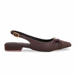 WN5353 marrón espalda abierta Flats - Product Image 4
