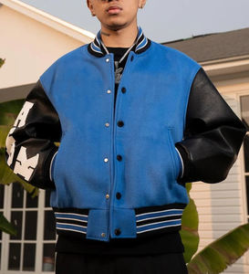 Hommes Baseball Bomber Fabricant Letterman Vestes Patches Applique Chenille Brodé Varsity Jackets - Product Image 1