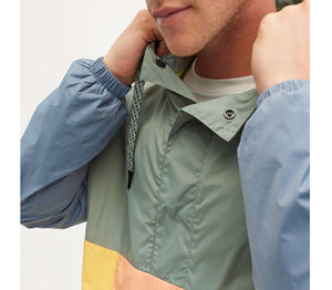 Vêtements d'extérieur en gros, vêtements de sport personnalisés pour la course à pied, veste coupe-vent en toile imperméable pour hommes, taille plus, 100% coton, à capuche - Product Image 4