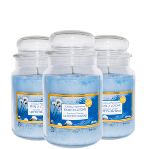 510g di fiori di cotone profumati vasetti di vetro candele 3 barattoli grandi-decorazioni per la casa profumate - Product Image 1