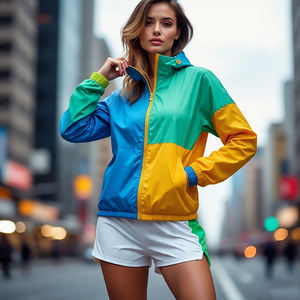 Conjuntos de pantalones cortos cortavientos de gran tamaño para mujer, pantalones cortos de lluvia de verano, conjunto de pantalones cortos impermeables para correr de nailon 100% para mujer - Product Image 1