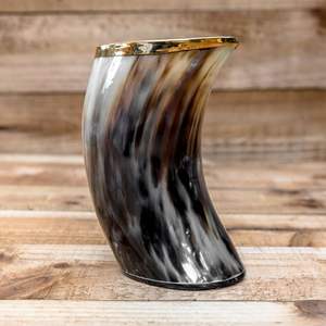 Cadeau de bar en corne de buffle fait à la main, écologique, style viking, motif animal religieux - Product Image 2