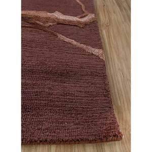 พรมขนสัตว์และวิสโคสทอมือลายเรขาคณิตสีแดงและสีส้มสำหรับใช้ในบ้าน-TNQ-4390 - Product Image 4