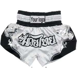 Pantalones cortos MMA al por mayor con etiqueta impresa personalizada y logotipo OEM artes marciales de lucha para uso en el gimnasio pantalones cortos para hombre - Product Image 3