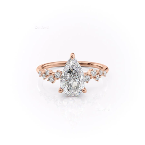 Meilleure collection Bague de fiançailles en diamant cultivé en laboratoire taille poire 1,5 ct Or blanc massif 14 carats Diamant empilable certifié IGI - Product Image 3