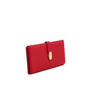 Cartera informal de cuero genuino granate P70870 estilo empresarial función antirrobo pliegue abierto Logo poliéster cuero de vaca cadenas de Metal - Product Image 2