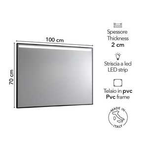 Miroir LED écologique 100X70 avec bande rétroéclairée - Product Image 2