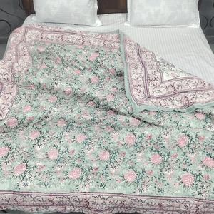 Vente en gros Couverture indienne réversible en coton doux à imprimé floral et coton doux imprimé Dohar - Product Image 6