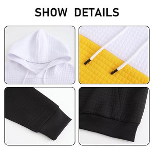 Sweat à capuche matelassé patchwork chaud pour homme pour l'hiver |   Pull à manches raglan en coton épais, impression numérique personnalisée, streetwear, OEM ODM, vente en gros - Product Image 4