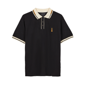 Camisa POLO de manga corta de verano para hombre, moda de negocios informal bordada con solapa suelta, tela estampada, Material de seda de punto - Product Image 1