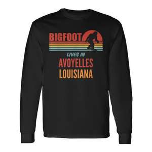 T-shirt à manches longues avec motif Bigfoot dans la paroisse d'Avoyelles, Louisiane – Produit promotionnel de qualité supérieure - Product Image 1