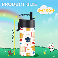 Produit Tendance 2026 – Bouteille d'eau portable en métal de 12 oz à large ouverture, personnalisable avec logo, idéale pour la remise des diplômes et la fête des enseignants