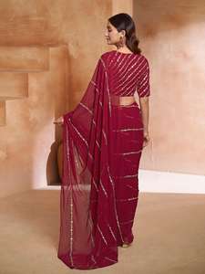 Nueva seda pesada KOTA DORIYA Impreso Saree Hoja de algodón Impresión digital Efecto BRASSO Blusa formal perfectamente combinada para India - Product Image 5