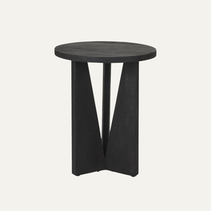 Mesa Auxiliar Convertible Noir Prism, Moderna, Negra, de Madera Maciza – Mueble Minimalista Escandinavo para Sala de Estar - Product Image 1