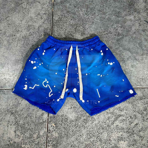 Pantalones cortos lavados para hombre con logotipo de Puff personalizado, pantalones de chándal lavados con ácido, pantalones cortos lavados de algodón pesado para hombre - Product Image 5