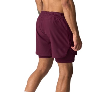 2026 Custom Designer Logo High-Stretch Woven Pocket Double <b>Layer</b> Quick Dry Sports Workout Athletic Gym Shorts for Men Wear - Product Image 2