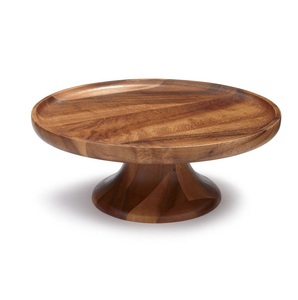 Soporte para Pastel de Madera Natural Estilo Real, Diseño Premium de un Solo Nivel para Fiestas en Hoteles, Decoración de Mesa - Product Image 1