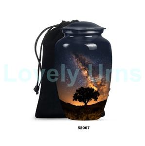 โกศสีฟ้าสำหรับผู้ใหญ่ขี้เถ้าของมนุษย์ตกแต่งโกศขนาดใหญ่พร้อมถุงกำมะหยี่ฟรี - Product Image 4