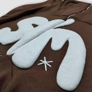 High Quality Custom Puff Printing French Terry Oversized Pullover Hoodie 100% Cotton Washed Heavyweight Custom Full Zip - Product Image 5