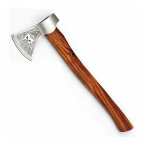 Tomahawk Viking artisanal en acier à haute teneur en carbone, manche en acier de qualité industrielle, étui en cuir, pour le camping, l'usage quotidien et les activités de plein air - Product Image 3