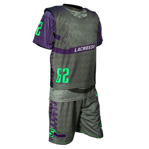 Unisex Plus Size Lacrosse Team Uniform Quick Dry Breathable Four-Way Stretch Elastic Waist Jersey Shorts Set Bulk Custom Logo - Product Image 2