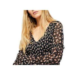 Abito Mini Floreale Smocked Maria da Donna Free People, Blu Scuro, in Chiffon Trasparente, Stile Boho Elegante, Vita Elastica, Taglia Media - Product Image 2