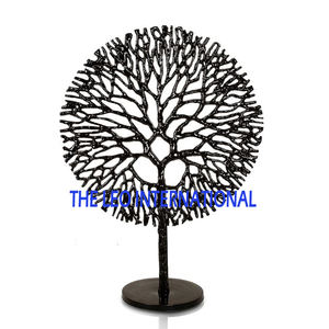 Laiton métal bois dos marbre Base feuille forme or fini Sculptures modernes de l'Inde luxe fait à la main maison décorative - Product Image 6