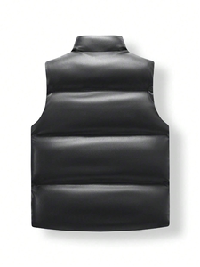 Gilet matelassé personnalisé brodé, coupe ajustée, grande taille, décontracté, sans manches, fermeture éclair, veste matelassée, gilet pour homme - Product Image 2