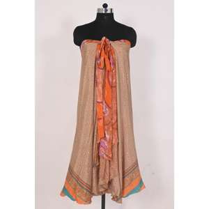 Indian Handmade Women's Designer Floral Printed <b>Wrap</b> <b>Skirt</b> for Summer Vintage Saree-Inspired <b>Beach</b> Wear with Natural Waistline - Product Image 4