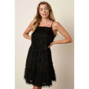 Mittoshop ODM Mini Abito Cami a Tinta Unita con Orlo a Balze di Piume, Logo Personalizzato, Taglia Unica/XS/2XL, Senza Colletto, Stile High Street per il Giorno e la Discoteca - Product Image 4