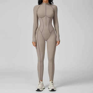 Combinaisons et justaucorps de sport pour femmes de haute qualité, en élasthanne/nylon, séchage rapide, respirant, vêtements de sport ajustés pour la salle de sport - Product Image 2
