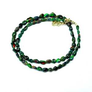 Collar de cuentas facetadas de ópalo negro etíope, joyería de ópalo hecha a mano, piedra preciosa Natural, arcoíris múltiple Premium para regalo de mujer - Product Image 5