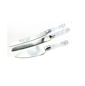 Juego de cuchillo y servidor de acero para pastel Mango de cristal acrílico Vacaciones Acción de Gracias Navidad y artesanía de la India - Product Image 6